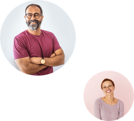 Two self-employed workers smiling