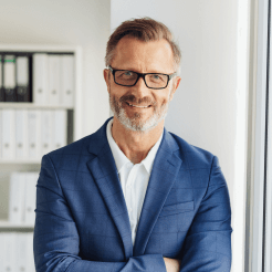 Accountant standing in office