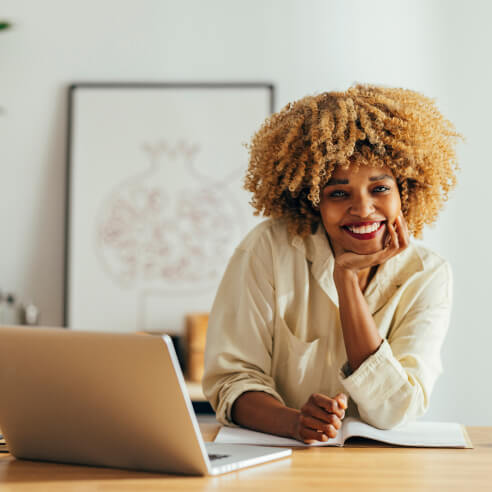 Professional working at desk