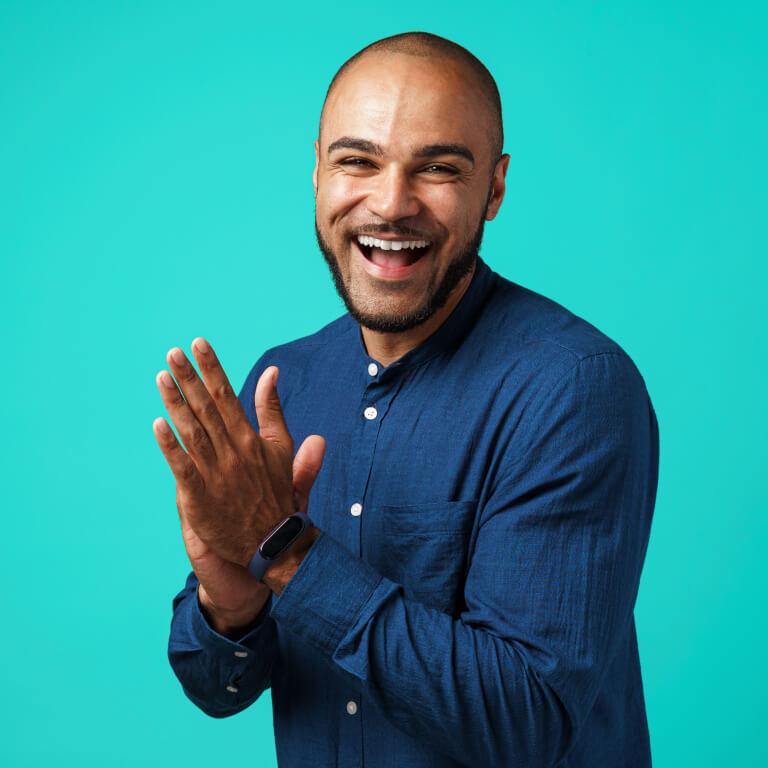 Happy self-employed worker