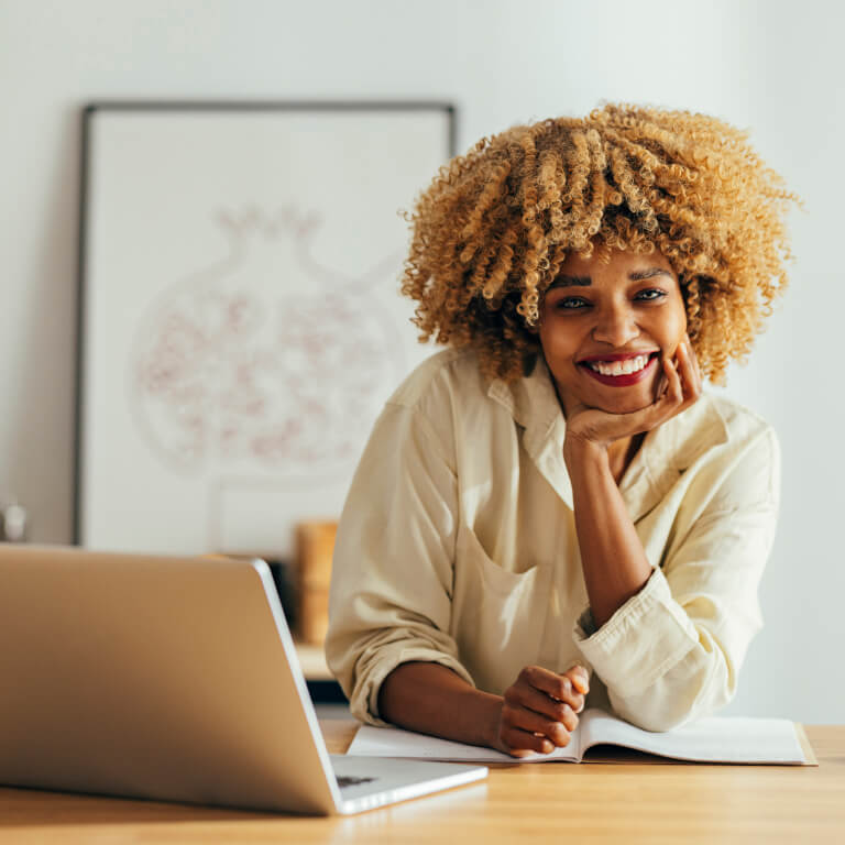 Professional working at desk