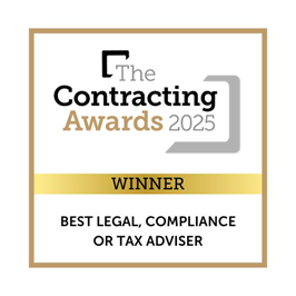 Contractor UK best legal, compliance or tax winner award logo 2025